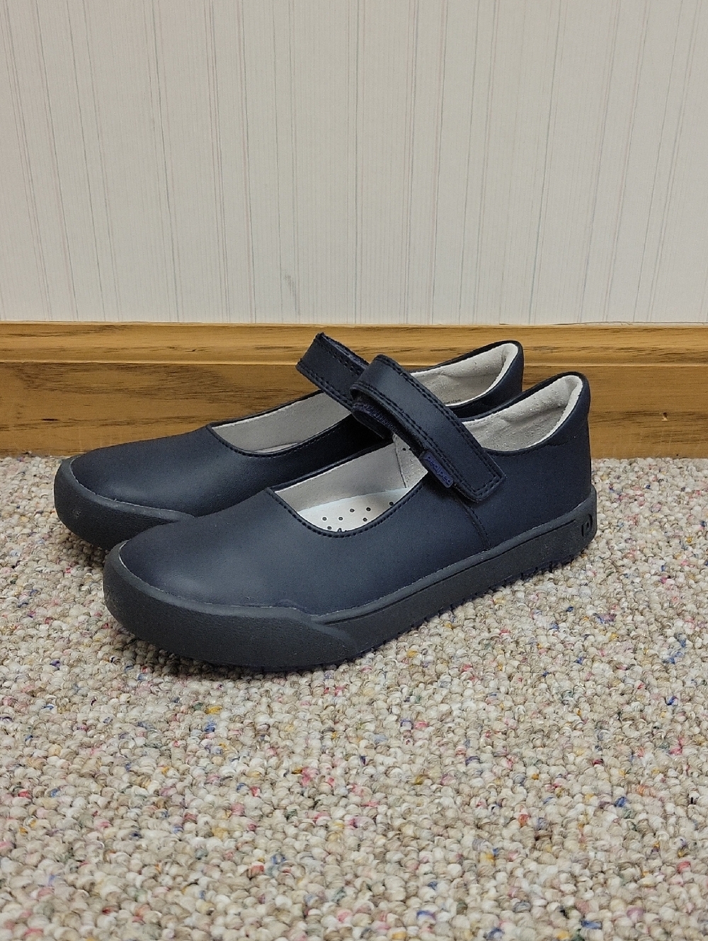 pediped NavyBarbara Flex Mary Jane School Shoes with Hook Strap Sz 32 US (1 YR)